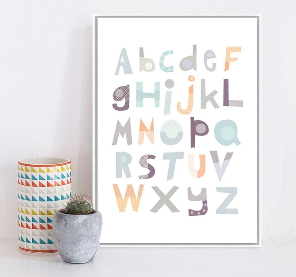 Alphabet Baby Nursery Wall Art Canvas Painting