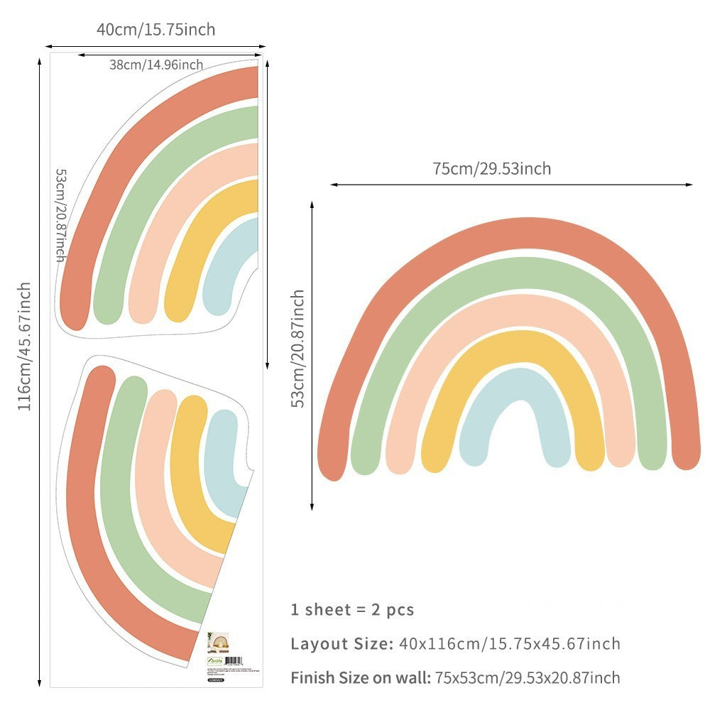 Kindergarten Children Rainbow Stickers Wall Corridor Decoration
